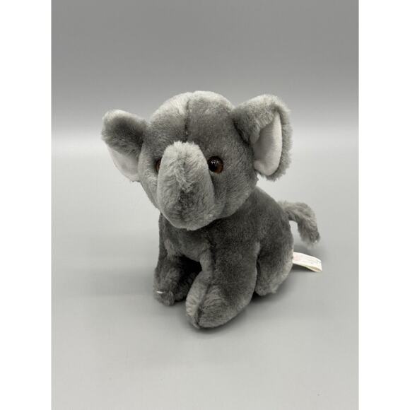 Vintage Dan Brechner Elephant Plush 7” Gray Stuffed Animal - Picture 1 of 8